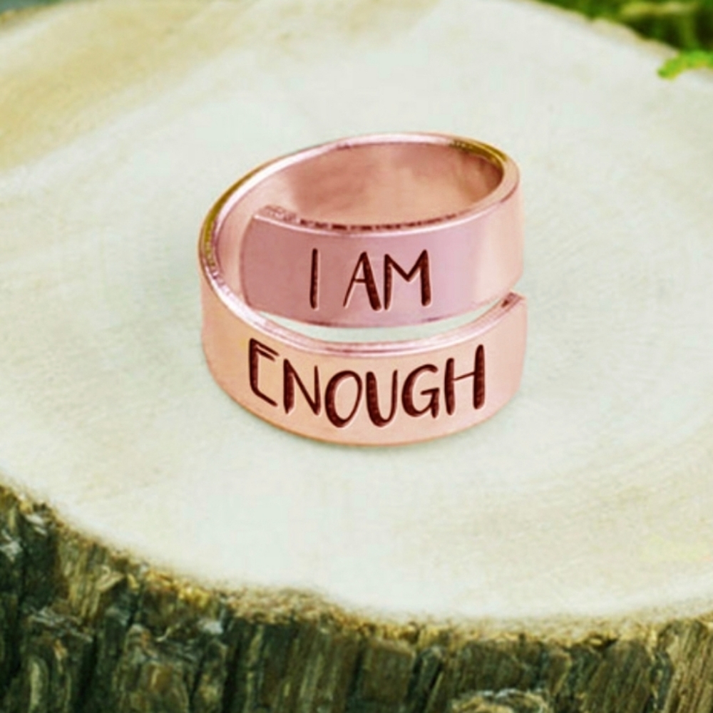 I AM ENOUGH Rose Gold Ring - Picture 2 of 3